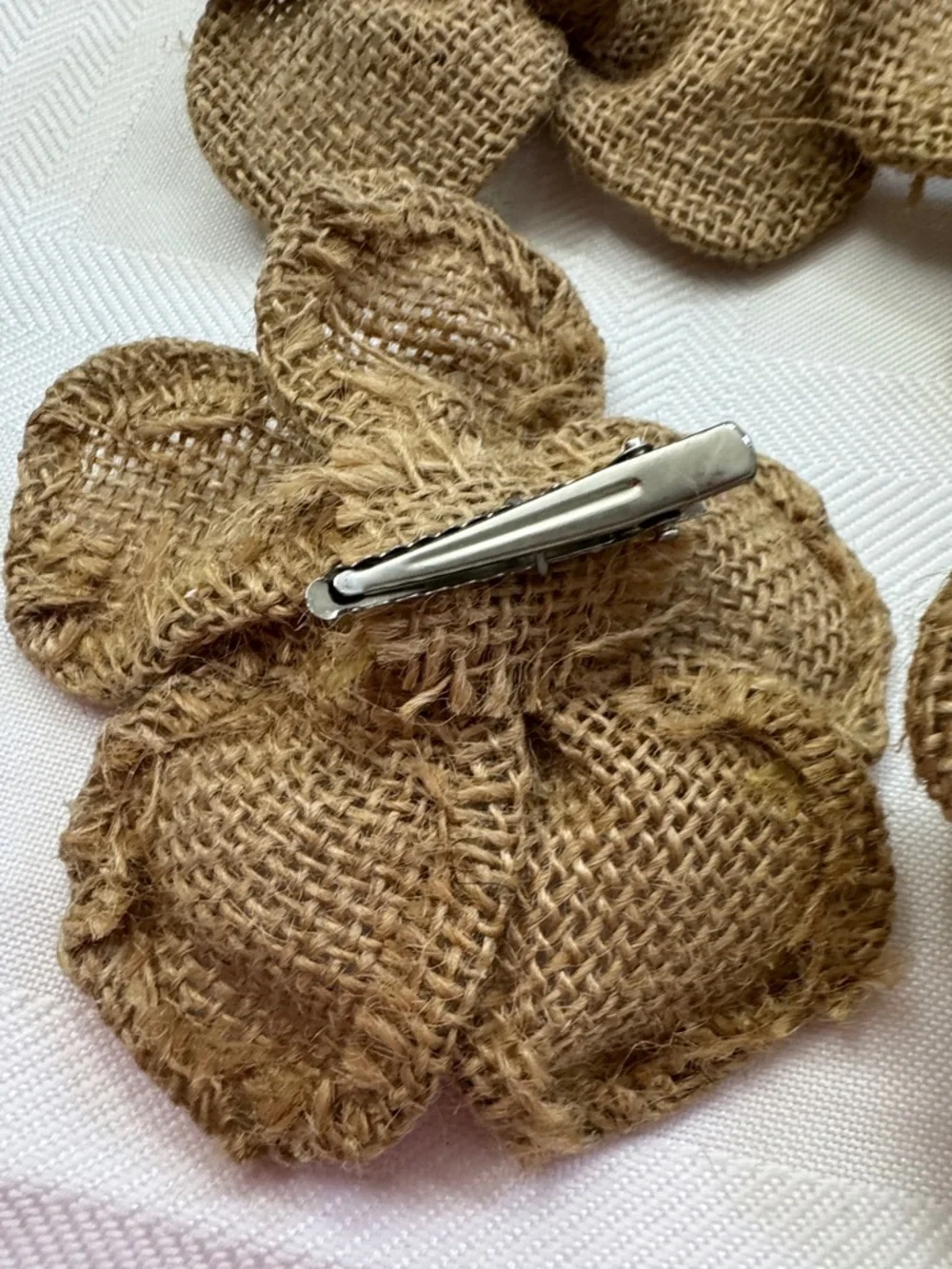Natural Burlap Flower Accents - Tan Floral Décor